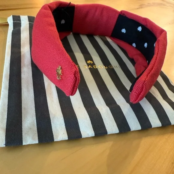 LELE SADOUGHI HEADBAND WOVEN NWT RED PINK PAPAYA - Picture 5 of 6
